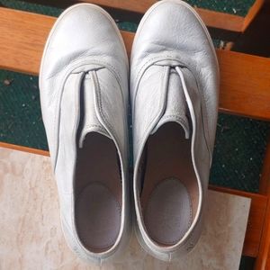 Frye leather slip-ons, ice blue, 7.5